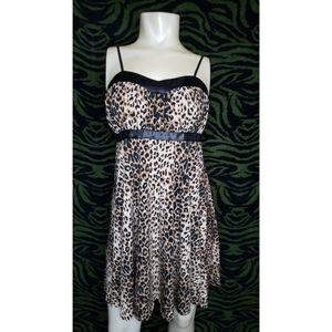 Leopard mini spaghetti strap dress
